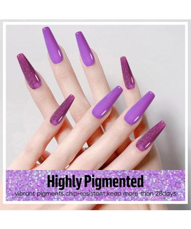 6 Colors Blue Purple Series Gel Nail Polish Kit-Glitter Sparkle Purple Diamond Blue Navy Blue Sapphire Blue- Soak-Off UV/LED Nail Polish Gel for Home Salon DIY Nail Art 5ML - Buy Online on GoSupps.com