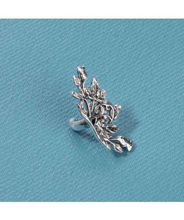 Boho Leaf Earcuff Earrings - Silver Leaf No Piercing Ear Cuffs for Women & Girls | Simple Helix Cartilage Crawler Jewelry - Buy Online on GoSupps.com