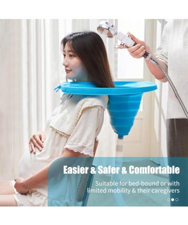 Inflatable Hair Wash Basin for Elderly & Disabled - Foldable Portable Shampoo Solution with Hose & Earplugs - Buy Online on GoSupps.com