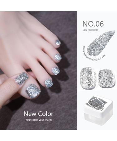 Glitter Gel Polish Sparkly Gel Nail Polish Champagne Nail Polish 6 Colors Glitter Gel Nail Polish Set Shimmer Sliver Gold Champagne Nail Gel Sparkling Polish DIY Manicure Nail - Buy Online on GoSupps.com