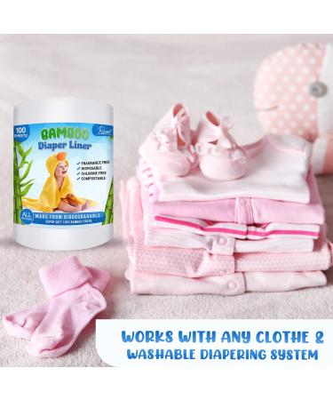 Ravel Bamboo Unscented Diaper Liners - 100% Bamboo Disposable Cloth Diaper Inserts  Gently and Soft Biodegradable  Chlorine & Dye and Fragrance Free- 100 Sheets Per Roll  (4PK) 400 - (4 Roll  Bamboo) - Buy Online on GoSupps.com