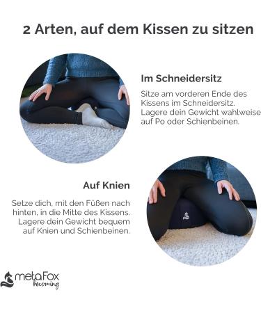 metaFox Meditation Cushion - Comfortable Yoga Pillow for Long Meditation & Yoga Practice - Floor Pillow with Buckwheat Hulls (Wolf Gray) - Buy Online on GoSupps.com