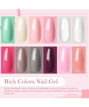 COSCELIA GENNAGEL SET - Complete 8 Colors Gel Nails with 36W UV/LED Lamp | Poly Nail Gel & Cutter | 12PC Starter Set for Stunning Nail Art - Buy Online on GoSupps.com