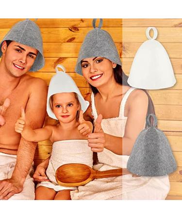 3-Piece Sauna Hut Felt Caps for Men & Women - Gray Sauna Hat & Shower Cap Set - Buy Online on GoSupps.com