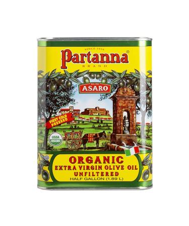 Partanna EVERYDAY USDA Organic Unfiltered Extra Virgin Olive Oil 64 Fl Oz Tin