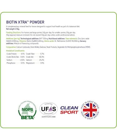 Equine America Biotina Xtra Polvere | Premium Integrator Pronto also for Cavalli and Pony for support Zoccolo | 2.5kg - Buy Online on GoSupps.com