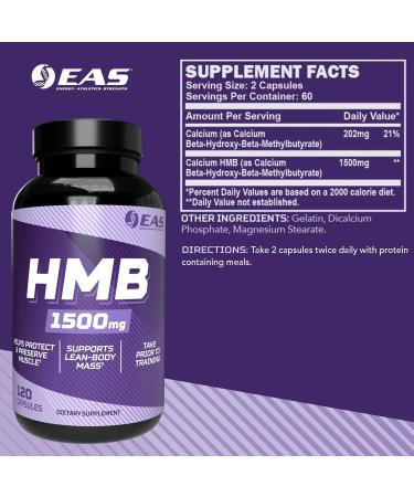 HMB 1500mg Capsules | Beta-Hydroxy Beta-Methylbutyrate for Lean Muscle Support | Enhanced Recovery & Muscle Repair | 120 Count - Buy Online on GoSupps.com