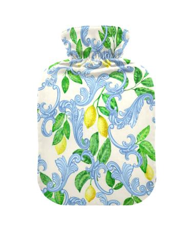 Hot water bottles with cover Floral Lemon hot water bag for pain relief warming hands hot water bed warmer 2 liters