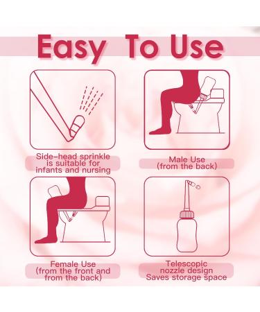 Peri Bottle for Postpartum Care & Pain Relief | Portable Travel Bidet Sprayer | Ideal for Hemorrhoids & Perineal Cleaning - Buy Online on GoSupps.com