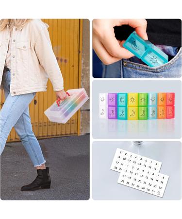 Yewltvep Monthly Pill Organizer - 2X Daily 30-Day Medication Tracker with Travel Case 32 Compartments - Convenient White Pill Box - Buy Online on GoSupps.com