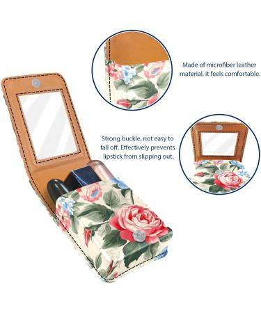 Travel Lipstick Organizer Case - Portable Floral Makeup Bag with Mirror | Shop Now for International Shipping - Buy Online on GoSupps.com
