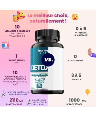 Detox Minceur Puissant et rapide | 90 gelules Perte de poids | Foie et intestin Chardon-Marie artichaud radis noir queue de cerise plantes & vitamines D tox Digestion reins colon - Buy Online on GoSupps.com