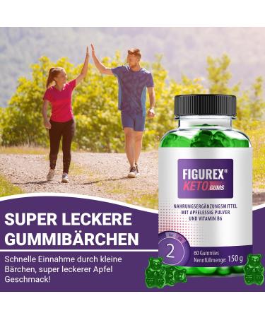 FIGUREX Keto Gummies - Metabolism Support with Vitamin B6 | 60 Fruit Gums for Keto Diet - Buy Online on GoSupps.com