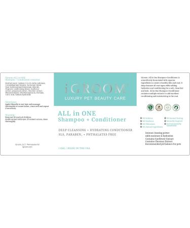 iGroom All In One Shampoo & Conditioner 3.8L - Deep Cleansing & Hydrating | Best International Shipping - Buy Online on GoSupps.com