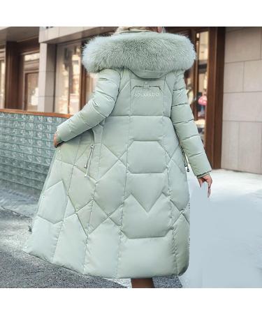 Yihaojia Long Winter Coats for Women with Fur Hood Heavyweight Full Length Maxi Puffer Long Coat Quilted Outerwear Green#9 4X-Large - Buy Online on GoSupps.com