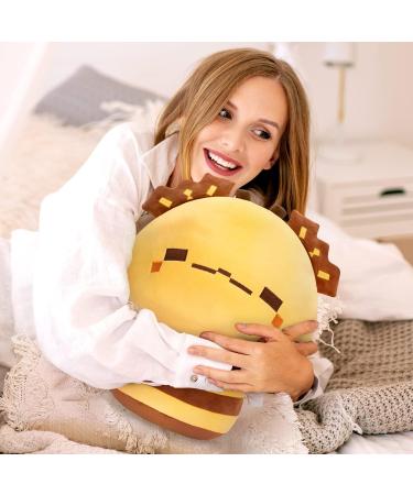 Mewaii 14'' Soft Digital Bee Mushroom Pillow Stuffed Animal Plush - Cuddly Yellow Bee Toy for Kids | 14 Inch Squishy Plushie - Buy Online on GoSupps.com