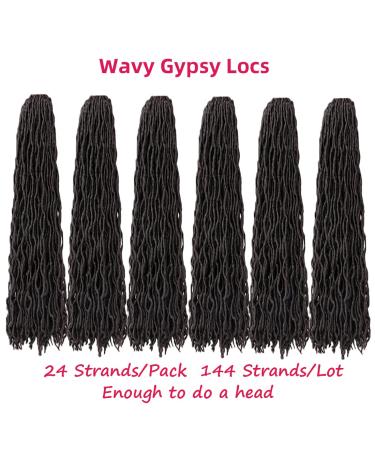 Shop Wigenius Faux Locs Wavy 18 - 6 Packs of Soft Synthetic Crochet Hair Extensions in Brown (4#) for Beautiful Goddess Gypsy Dreadlocks & Passion Twists - Buy Online on GoSupps.com