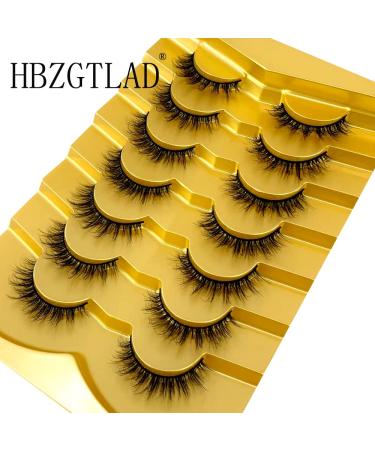 HBZGTLAD Cat Eye 6D Faux Mink Lashes - 7 Pairs Natural Fluffy Eyelashes for a Stunning Look | International Shipping Available - Buy Online on GoSupps.com