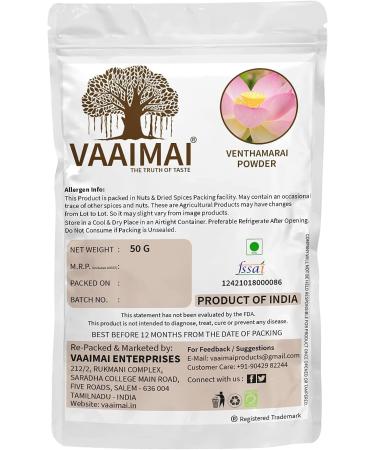 CROW VAAIMAI Venthamarai Powder/Nelumbo Nucifera 50g - Buy Online on GoSupps.com