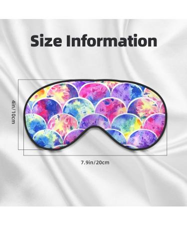 Rainbow Mermaid Print Light Blocking Eye Mask | Soft Adjustable Sleep Mask for Travel & Yoga - Buy Online on GoSupps.com