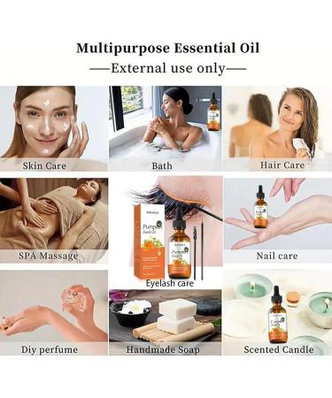 Pumpkin Seed Oil for Hair Growth 60ml Pumpkin Seed Essential Oil Is Helpful for the Growth Of eyebrows Eyelashes and dry damaged hair And moisturizes scalp Face Nails Body and skin orange - Buy Online on GoSupps.com
