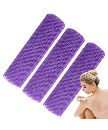 African Bath Sponge - African Mesh Cloth Net Scrubber Bath Towel | Elastic Bath Sponges for Dead Skin Removal Daily Use Purple