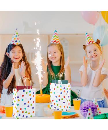 BLEWINDZ 24Pcs Rainbow Small Gift Bags Bulk with 24Pcs Tissue Paper - Colorful Polka Dots Goodie Bags with Handles for Party Favors Kids Birthday Baby Shower Wedding shoppings - Buy Online on GoSupps.com
