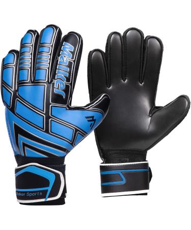 Malker Goalkeeper Gloves - Youth & Adult Football Gloves with Finger Protection Slipproof Grip Injury Prevention - Blue/Black Size 7 - Buy Online on GoSupps.com