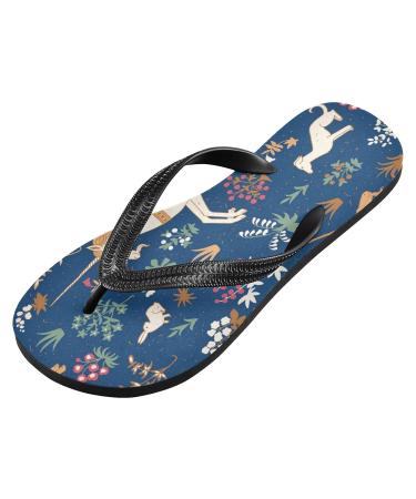 Shop Mnsruu Vintage Floral Unicorn Flip Flops Stylish Sandals for Home Spa & Travel | XL Size for Men & Women - Buy Online on GoSupps.com
