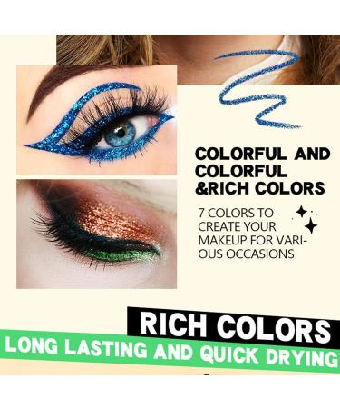 Glitter Liquid Eye Liner Colorful Eye Shadow Pencil - Highly Pigmented Colorful Eye Liner Eyebrow Long-Lasting For Women Girls - Buy Online on GoSupps.com