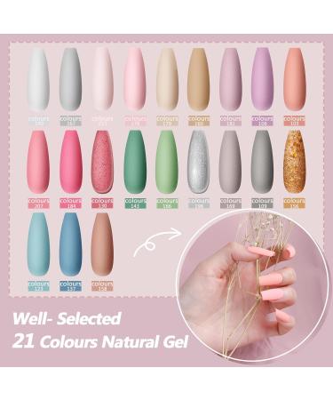 VANREESA Gel Nail Polish Set 24 PCS Gel Nail Polish Kit Soak Off Nail Gel Polish Set Beige Pink Purple Blue Green Starter Kit Base Top Coat Require UV/LED Lamp Nails Set Gifts for Women Ceramic Glaze - Buy Online on GoSupps.com