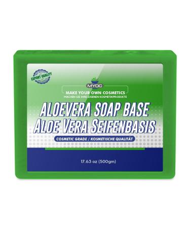 MYOC Aloe vera soap base - Glycerin aloe vera extract and vegetable oil - Melting and pouring base for DIY soap making - 500 g