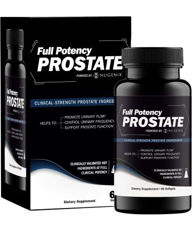 Nugenix Full Potency Prostate Supplement for Men - Clinical-Strength Ingredients, Saw Palmetto, Helps to Increase Urinary Flow, Control Urinary Frequency, and Support Prostate Function, 60 Capsules