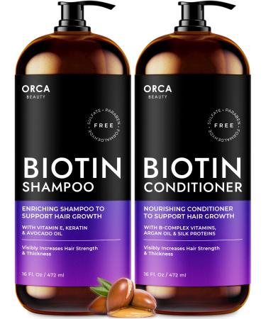 Biotin Shampoo and Conditioner Shampoo for Thinning Hair and Hair Loss - Routine Shampoo and Conditioner for Women Hair Loss Hair Thickening Shampoo -  Biotin Shampoo and Conditioner for Hair Growth