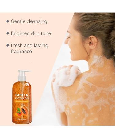  yxcully Papaya Shower Gel Deep Cleansing and Exfoliating Brightening and Smoothing Shower Gel Light Texture Nourishing and Moisturizing Gentle Brightener Fresh and Long Lasting Scent (2 Pieces) - Buy Online on GoSupps.com