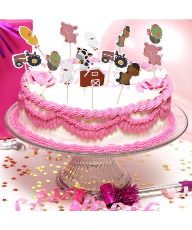 96 Pieces Cupcake Toppers Animal Cake Toppers Farm Zoo Animal Cupcake Decoration for Farm Themed Birthday Party Supplies - Buy Online on GoSupps.com