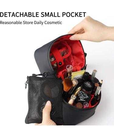 Fandar Cultural Bag | Waterproof Nylon Women's Cosmetic & Travel Makeup Bag | Stylish Black & Red Wash Bag - Buy Online on GoSupps.com