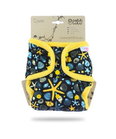 Petit Lulu Cloth Nappy Wrap | One Size (11-35.2 lbs) | Snaps | Washable Diaper Wrap | Cloth Nappies | Made in Europe (Ocean Treasures)
