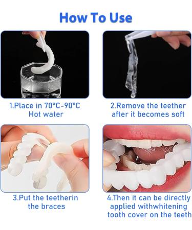 4-Piece Plug-In Dentures - Whiten & Brighten Your Smile | Unisex False Teeth for Imperfect Smiles - Buy Online on GoSupps.com