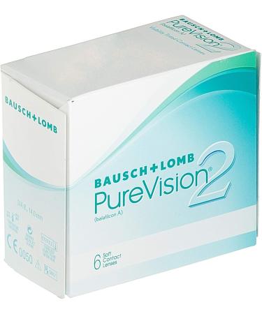 Bausch + Lomb PureVision 2 Monthly Lenses - Thin Spherical Contact Lenses 6 Pack BC 8.6 mm Dia 14 mm -7.0 Diopters - International Shipping Available - Buy Online on GoSupps.com