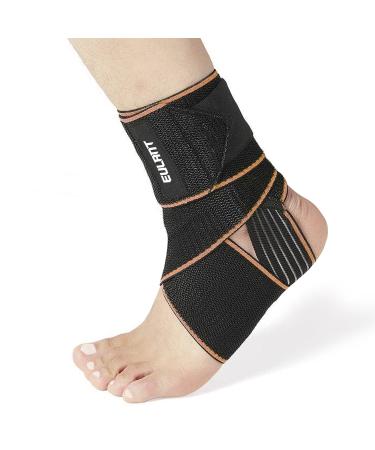 Eulant ankle bandage ankle bandage adjustable ankle bandage with anti -slip silicone stripes highly elastic foot bandage for volleyball football running 85cm orange - 1 piece