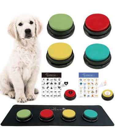 Mmggaish A set with 4 colorful dog buttons talking dog buttons pet buttons and waterproof matte for communication and 50 stickers to teach your dog to speak! - Buy Online on GoSupps.com