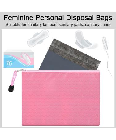 100 Pcs Feminine Disposal Bags & 2 Sanitary Pouches | Hygiene Storage for Tampons, Pads, Liners | Black Opaque Bags - Buy Now! - Buy Online on GoSupps.com