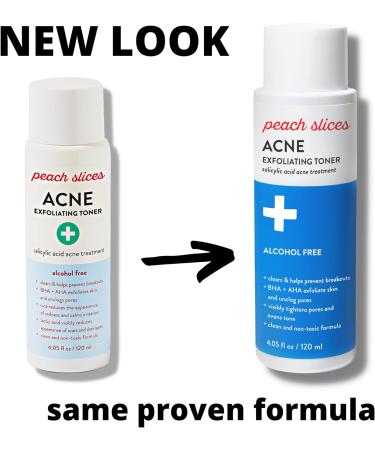 Peach Slices Acne Exfoliating Toner - 2% Salicylic Acid, AHA+BHA Exfoliation - Calming, Breakout Prevention - Alcohol & Sulfate Free - 4 Oz - Buy Online on GoSupps.com