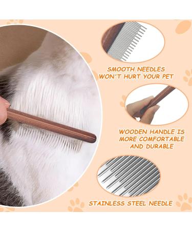 Andiker Steel Tooth Cat Comb with Wooden Handle - Removes Knots & Dead Hair - Grooming Tool for Cats and Dogs - Buy Online on GoSupps.com