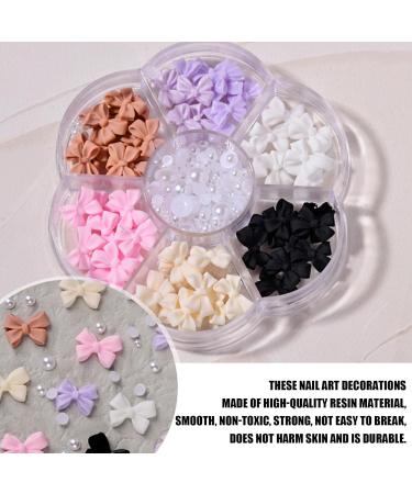 Buy 7 Grille Sweet Bowknot Nail Art Charms - Resin Decorations for DIY Nail Designs | International Shipping - Buy Online on GoSupps.com