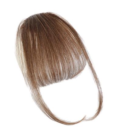 Lesunbak Clip in Bangs Real Hair French Bangs Clip on Fake Bangs Fringe Natural Color Fringe Hairpieces Stylish Neat Bangs Hair Extension for Girls Women brown