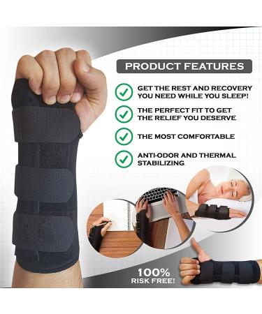 Adjustable Carpal Tunnel Wrist Brace for Night Sleep | Pain Relief for Tendinitis & Arthritis | Right-Hand Support for Men & Women - Buy Online on GoSupps.com