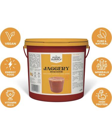 Jaggery Goor (Cane Sugar) 10kg - Natural Sweetner Sugar Alternative - Great Natural Replacement for White Sugar - Unrefiened - Buy Online on GoSupps.com