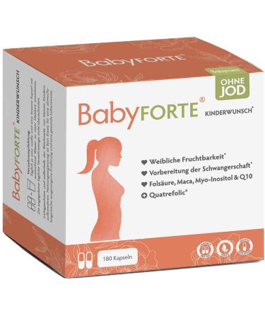 Baby Forte desire for children Vitamins without iodine - vegan quatrefolic folic acid 800 Maca inositol - 180 capsules - vitamins pregnancy without iodine 112 g (1 Pack) - Buy Online on GoSupps.com